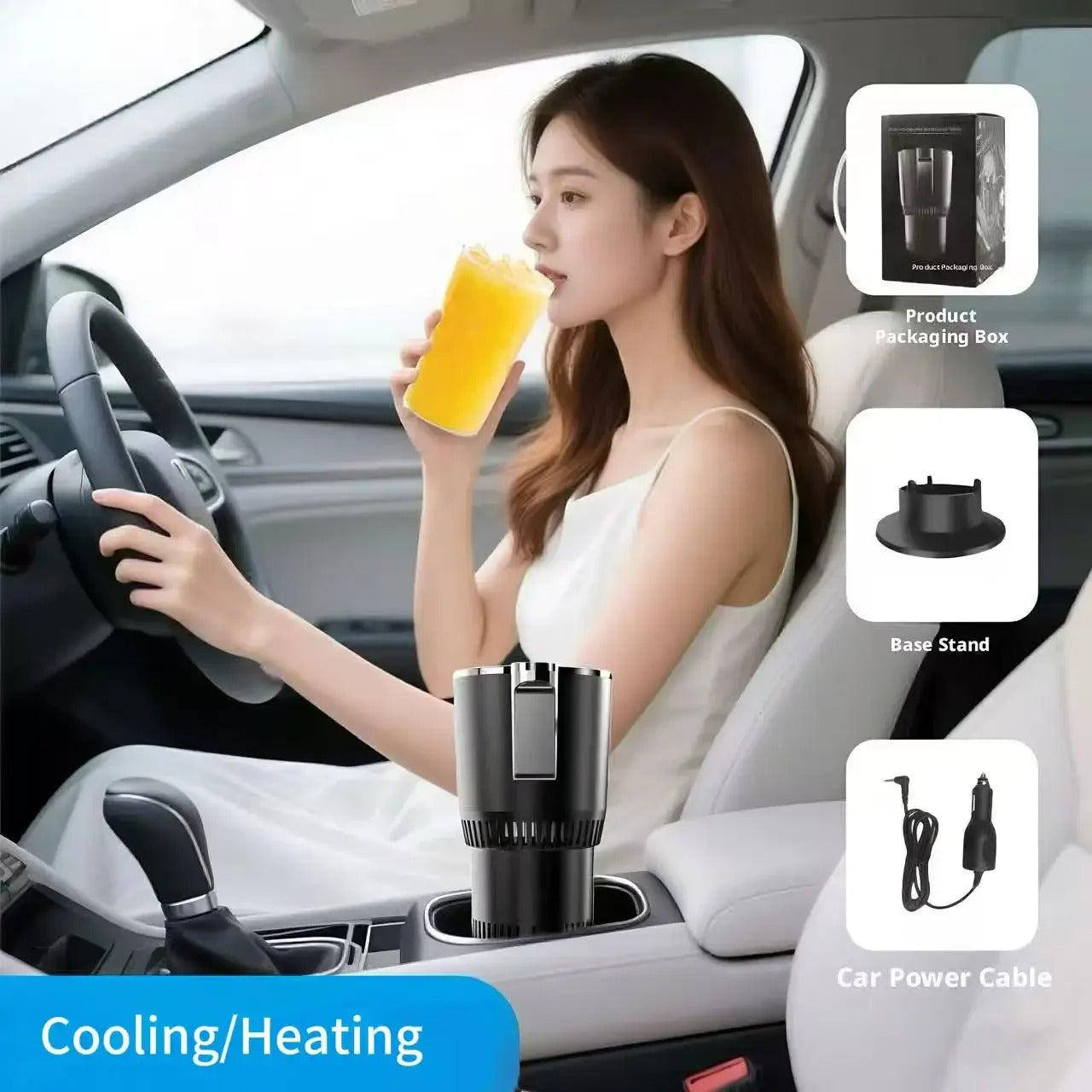 YUNARI SmartCool™ 車載保冷・保温ドリンクホルダー｜冷温両用 カーアクセサリー